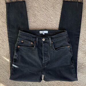 Re / done black high rise straight leg jeans pants